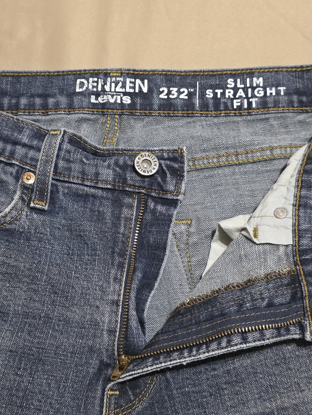 Denizen from Levis Mens 32x34 Slim Straight Fit Jeans Blue Stretch Denim 232 - Picture 2 of 12